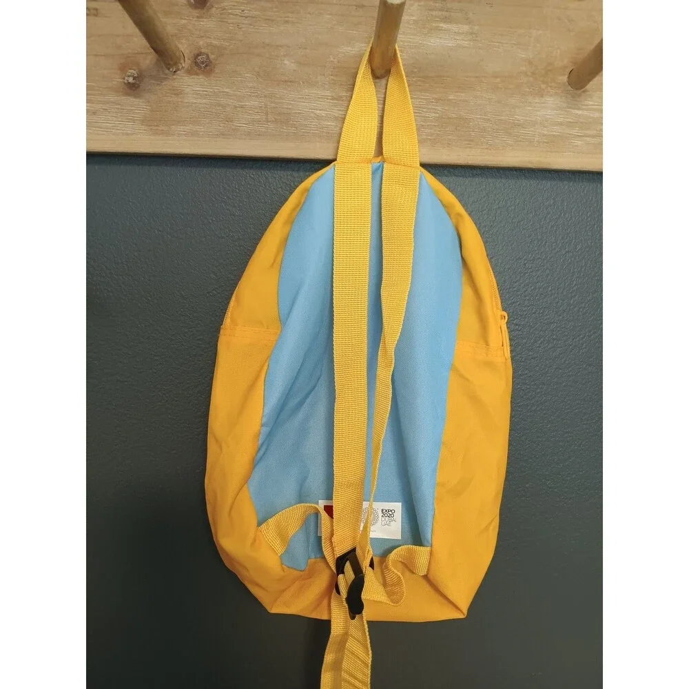 Emirates Expo 2020 Dubai Mini Backpack Yellow Blue Airline Travel 11”